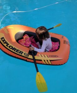 INTEX Explorer Inflatable Boat Series: Dual Air Chambers – Welded Oar Locks – Grab Handles – Bow Rope – Sporty Design Explorer 100 27 71B5erb2s3L