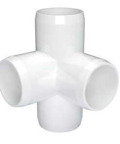 FORMUFIT 3/4" 4-Way PVC Tee Furniture Grade Fitting in White, 1.050" Actual ID, (Pack of 8), Made in USA, UV-Resistant, Impact-Proof, Quickly Construct Tiered Structures with PVC Pipe - F0344WT-WH-8 12 71B6RpuFIRL