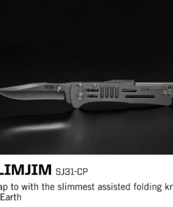 SOG SlimJim Folding Pocket Knife- SOG Assisted Technology w/ Tactile Bumps and Cutout Aid, Reversible Carry Clip, AUS-8 Stainless Steel Body (SJ31-CP), One Size, Hardcase Black 20 71B6XH7w36L