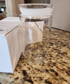 ZENS Airtight Glass Jar Container,15 Fluid Ounce Clear Glass Canister with Lid, Food Storage Jars for Kitchen Spice or Loose Tea,450ml 02-15oz*1 37 71B78VrJavL