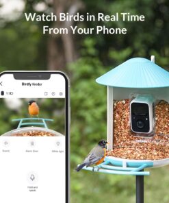 NETVUE Birdfy Lite - Smart Bird Feeder with Camera Solar Powered, Bird Watching Camera Wireless, Auto Capture Bird Videos & Motion Detection, Ideal Gift for Christmas Blue 30 71B7F63tCNL