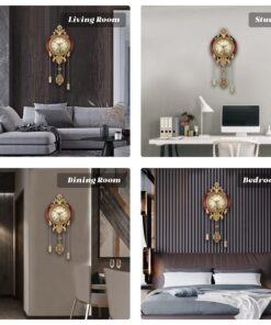 Aero Snail Dia 9-inch Retro Style Vintage Wood Indoor Wall Clock with Swinging Pendulum (Requires 2 AA Batteries for Clock Hands and Pendulum) Floral Face 19 71B85OVSchL