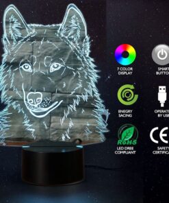 Idee Monto 3D Illusion Lamps Animal Langtou Shape LED Desk Table Night Light 7 Color Touch Lamp Kiddie Kids Children Family Home Office Childrenroom Theme Decoration (Langtou) 11 71B8CzjST0L