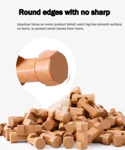 Joqutoys 90 Pcs Wood Building Blocks Toy for Toddlers, Classic Wooden Cabin Log Set Preschool Education Toy, Creative Construction Engineering Educational Toys for 3 4 5 6 Years Boys 21 71B9HVd3IL