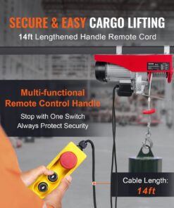 Alternative view of Happybuy 880 LBS Lift Electric Hoist, 110V Electric Hoist, Remote Control Electric Winch Overhead Crane Lift Electric Wire Hoist for Factories, Warehouses and Goods Lifting 880LBS