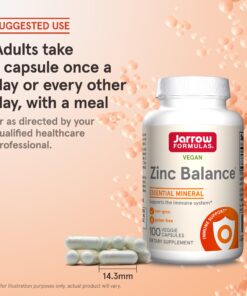 Jarrow Formulas Zinc Balance 15 mg - 100 Servings (Veggie Caps) - Includes Copper - Essential Mineral for Immune System Support - Immune Support Supplement - Gluten Free Zinc Copper Supplement - Vegan 28 71BAbvHpmvL