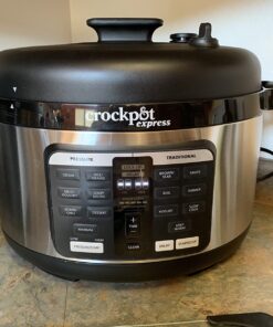 Crock-Pot Express 6 Quart Electric Pressure Cooker and Food Warmer, Programmable Pressure Cooker with Timer, Stainless Steel (2109296) 6-Quart 29 71BBOyZgipL