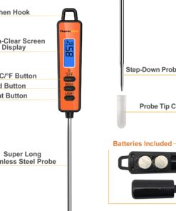 ThermoPro TP01A Digital Meat Thermometer for Cooking Candle Liquid Deep Frying Oil Candy, Kitchen Food Instant Read Thermometer with Super Long Probe, Backlit, Lock Function 1 29 71BByqIxK0L