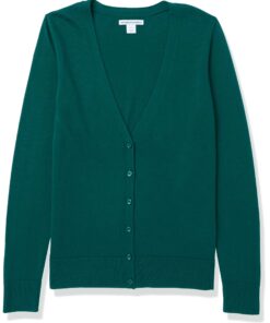 Amazon Essentials Women's Lightweight V-Neck Cardigan Sweater (Available in Plus Size) Large Dark Green 9 71BC vhqZsL