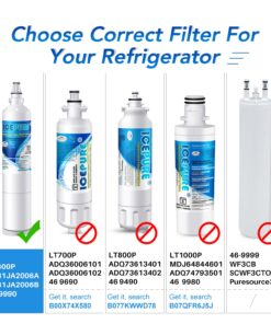 Alternative view of ICEPURE 5231JA2006A Replacement for LG LT600P, KENMORE 9990, 5231JA2006B, KENMORECLEAR 46-9990, 5231JA2006A-S, WFC2001, LSC27931ST, LFX25960ST, FML-2,RWF1000A Refrigerator Water Filter 1PACK