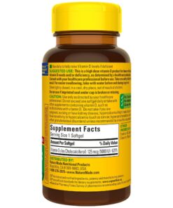 Nature Made Extra Strength Vitamin D3 5000 IU (125 mcg), Dietary Supplement for Bone, Teeth, Muscle and Immune Health Support, 180 Softgels, 180 Day Supply 180 Count 26 71BC3OT3U2L