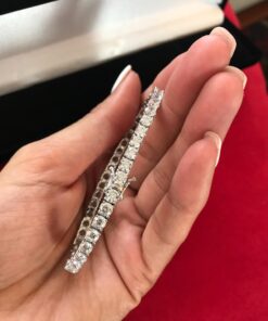 10 Carats 925 Sterling Silver and Round-Cut Cubic Zirconia Eternity Tennis Bracelet 4mm 7.25" 19 71BCDhsxacL