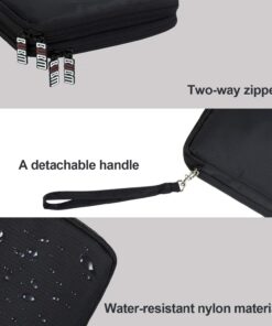 BUBM Double Layer Electronics Organizer/Travel Gadget Bag For Cables,Memory Cards,Flash Hard Drive and More,Fit For iPad Or Tablet(Up To 9.7")--Large, Black Large,2-layer 27 71BCSwQMqpL