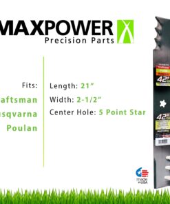 MaxPower 331713XB Heavy Duty Commercial Mulching Blade for 42" Craftsman/Husqvarna/Poulan, Replaces 134149, 138971, 138498, 127843, PP24003 12 71BCu6vLNlL