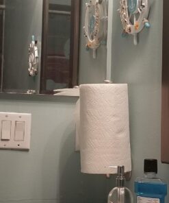 iDesign Orbinni Wall Mounted Metal Paper Towel Holder, Roll Organizer for Kitchen, Bathroom, Craft Room, Satin Silver Set of 1 41 71BD3nJiEL