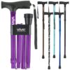 Vive Folding Cane - Foldable Walking Cane for Men, Women - Fold-up, Collapsible, Lightweight, Adjustable, Portable Hand Walking Stick - Balancing Mobility Aid - Sleek, Comfortable T Handles (Purple) Purple 2 71BDAkWmSSL
