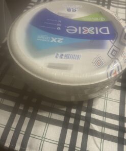 Dixie 10 Inch Paper Plates, Dinner Size Printed Disposable Plate, 204 Count (3 Packs of 68 Plates) White 35 71BDsD6WQL