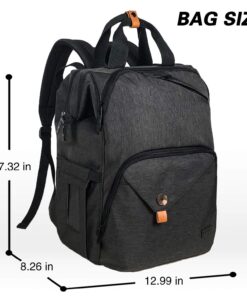 Hap Tim Diaper Bag Backpack,Large Capacity Travel Back Pack Maternity Baby Nappy Changing Bags, Double Compartments with Stroller Straps,Waterproof,Black (US7340-DG) Dark Grey 51 71BE2W3vnXL