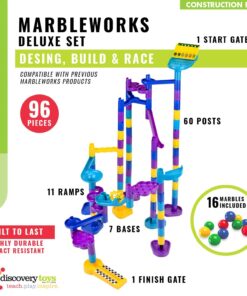 Discovery Toys Marbleworks Deluxe Marble Run | Kid-Powered Learning | STEM Educational Building Block Toy Learning & Childhood Development 5 Years Old and Up Deluxe Set 10 71BExwzUBhL