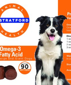 Alternative view of Stratford Pharmaceuticals EZ Chew Omega 3 Fatty Acid Soft Chew Max Strength - Dog Omega 3 Supplement - Soft Chew Treats with Fish Oil for Dogs - Large and Giant Dogs - 90 Soft Chews
