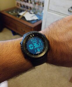 PALADA Men's Digital Sports Watch Waterproof Tactical Watch with LED Backlight Watch for Men Black 36 71BGSjkQMjL