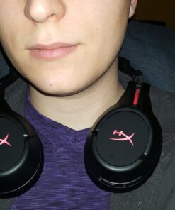 HyperX Cloud Flight - Wireless Gaming Headset, Long Lasting Battery up to 30 Hours, Detachable Noise Cancelling Microphone, Red LED Light, Comfortable Memory Foam, Works with PC, PS4 & PS5 Black, Red 42 71BHgBJSa7L