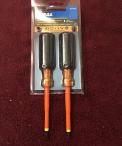 IDEAL Electrical 35-9305 Insulated Screwdriver Set (2 Piece) Orange, 4 in. Shaft Screwdrivers with Cushion-Grip Handles. Electrician Tool Kits Combo Pack 32 71BI nYQSkL