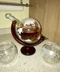 Prestige Decanters Etched Globe Whiskey Glasses -Rocks Glass for Rum, Tequila, Scotch, Glasses- Whiskey Gifts - 10oz Cocktail or Old Fashioned Glass (Set of 2) - Unique Bar Decor & Bourbon Gifts from 2 Count (Pack of 1) 20 71BJHAIeT L