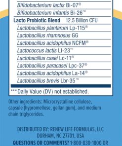 Renew Life Extra Care Go-Pack Probiotic Capsules, Daily Supplement Supports Immune, Digestive and Respiratory Health, L. Rhamnosus GG, Dairy, Soy and gluten-free, 30 Billion CFU, 30 Ct 30 Count 19 71BJVuH11sL