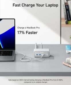 Anker 525 Charging Station, 7-in-1 USB C Power Strip for iphone13/14, 5ft Extension Cord with 3AC,2USB A,2USB C,Max 65W Power Delivery Desktop Accessory for MacBook Pro, Home, Office (Phantom Black) Phantom Black-Round Extension Cord 25 71BK5VnkzoL