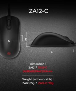 BenQ Zowie ZA12-C Symmetrical Gaming Mouse for Esports |Weight-Reduced | Paracord Cable & 24-Step Scroll Wheel for More Personal Preference| Driverless | Matte Black Coating | Medium Size ys/m 12 71BK940vV8L
