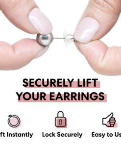 Most Secure Locking Earring Back Lifter Platinum by Chrysmela Automatically Fit Lock Lift earrings hypoallergenic patented in the US UK France Italy and Japan Platinum with Disc 25 71BKbgxeFHL