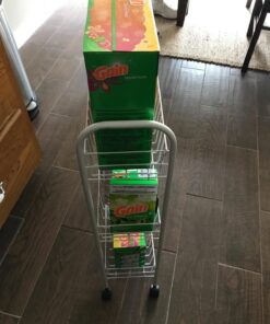 Household Essentials 05121 Slim Line 3-Tier Metal Storage Cart | Laundry Room Rolling Organizer | White 7" White - Basic 30 71BLoQ0Xq8L