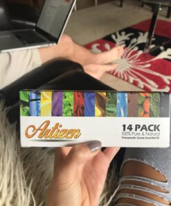 Artizen Top 14 Essential Oil Set for Diffuser, Aromatherapy and Candle Making - Fall Holiday Fragrance Scents with Lavender, Frankincense, Eucalyptus Oils and More Top 14 Aromatherapy Set 0.17 Fl Oz (Pack of 14) 42 71BMhheWg2L