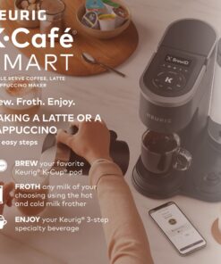 Keurig K-Cafe SMART Single Serve K-Cup Pod Coffee, Latte and Cappuccino Maker, Black 55 71BNKyxp5dL