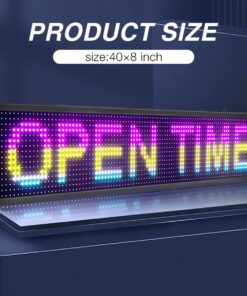 P10 LED Shop Sign Scrolling High-Brightness Custom LED Sign 40''x8'', WiFi Connected Full-Color Programmable Sign - Suitable for Various Indoor Commercial Billboards (1pcs) LED P10 Indoor 10 71BOE2Nr67L