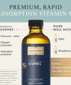 Quicksilver Scientific Liposomal Vitamin C - 1000mg Buffered Liquid Vitamin C Supplement - Immune + Antioxidant Support - Liposomes for Superior Absorption - Vegan + Non-GMO (4oz / 120ml) 12 71BOcyajaPL