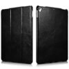 iPad Pro 12.9 Case, Icarercase Genuine Leather Case Folio Flip Smart Cover Auto Wake/Sleep Function [Magnetic Closure] Kickstand for Apple iPad Pro 12.9（2015&2017 Only） Black iPad 12.9 Black