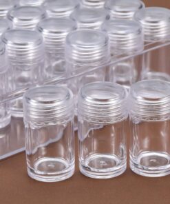 Blulu Clear Plastic Bead Storage Containers Set with 30 Pieces Storage Jars Diamond Painting Accessory Box Transparent Bottles with Lid for DIY Diamond, Nail and Other Small Items (1.85 x 1 Inch) 1.85 x 1 Inch 18 71BOhOozGnL