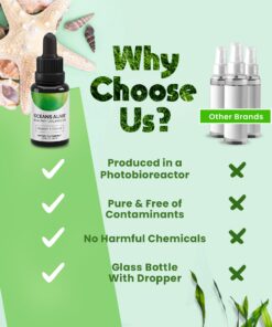 Oceans Alive Marine Phytoplankton by Activation Products, 1 Month Supply, Organic Saltwater Algae Oil Memory and Focus Mineral Trace Supplements - Microalgae Oil for Energy and Stress - 30 ml 14 71BPxymjIEL