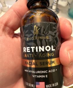 DOUBLE SIZED (2Oz) Retinol Serum for Face with Hyaluronic Acid + Vitamin E and A + Aloe Vera Anti-Aging Serum Pore Tightener Fade Dark Spots Clinical Strength Formula by InstaSkincare 2 Fl Oz (Pack of 1) 31 71BPzDA40L
