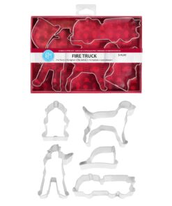 Alternative view of R&M International Fire Truck Cookie Cutters, Firefighter, Truck, Helmet, Hydrant, Dog, 5-Piece Set