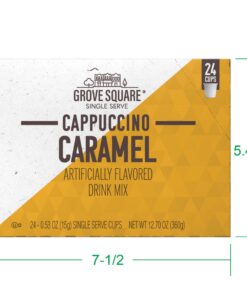 Grove Square Cappuccino Pods, Caramel, Single Serve (Pack of 24) (Packaging May Vary) 24 Count (Pack of 1) 8 71BQPL1gxeL
