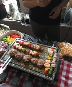 Swissmar KF-77081 Stelvio 8-Person Raclette Party Grill with Granite Stone Grill Top, Brushed Stainless Steel 35 71BSthrXq6L