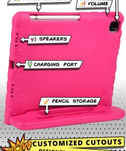 Official Cooper Dynamo for iPad Pro 11 inch Case for Kids 4th/3rd/2nd/1st Generation 2022/2021/2020/2018 | Rugged Foam, Magic Handle, Stand, with Pencil Holder, Eco-Mailer iPad Pro 11 (4th 3rd 2nd 1st gen, 2022-2018) Bubble Gum Pink 14 71BTXLLeeTL