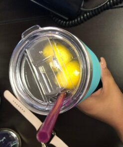 CHILLOUT LIFE 30oz Stainless Steel Tumbler with Lid - Double Wall Vacuum Insulated Large Travel Coffee Mug with Splash Proof Lid and Straw for Hot & Cold Drinks, Teal Tumbler, Pack of 1 30oz (pack of 1) Aqua Blue 35 71BUVCt7L