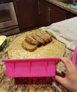 Tosnail 3 Pack Nonstick Silicone Bread Mold and Loaf Pan - 9.75" x 4.75" x 3" 32 71BWXSPGDBL