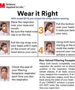 3M Personal Protective Equipment Particulate Respirator 8210, N95, Smoke, Dust, Grinding, Sanding, Sawing, Sweeping, 20 Count (Pack of 1) 20 Count (Pack of 1) 28 71BXKGAt rL