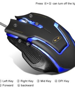 Magece G1 Professional Ergonomic Opticcal USB Wired Computer Gaming Mouse, 4 DPI Adjustment Levels, 6 Button, Breathing Light for PC Mac in Black 16 71BXKILWB L