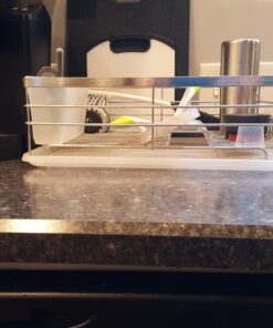 Neat-O Stainless Steel Rustproof Dish Drying Rack with Cutlery Holder and Board 28 71BXMh0zkkL